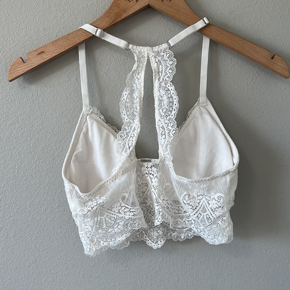 Gilly Hicks Cream Lace Racerback Bralette Lightly Padded Medium - Picture 8 of 14